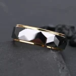 Two-Tone Geometric Prism Cut Tungsten Ring (8mm) - 图片 5