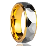 Two-Tone Geometric Prism Cut Tungsten Ring (8mm) - 图片 3