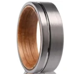 Whiskey Barrel Wood Lined Tungsten Ring (8mm) - 图片 5